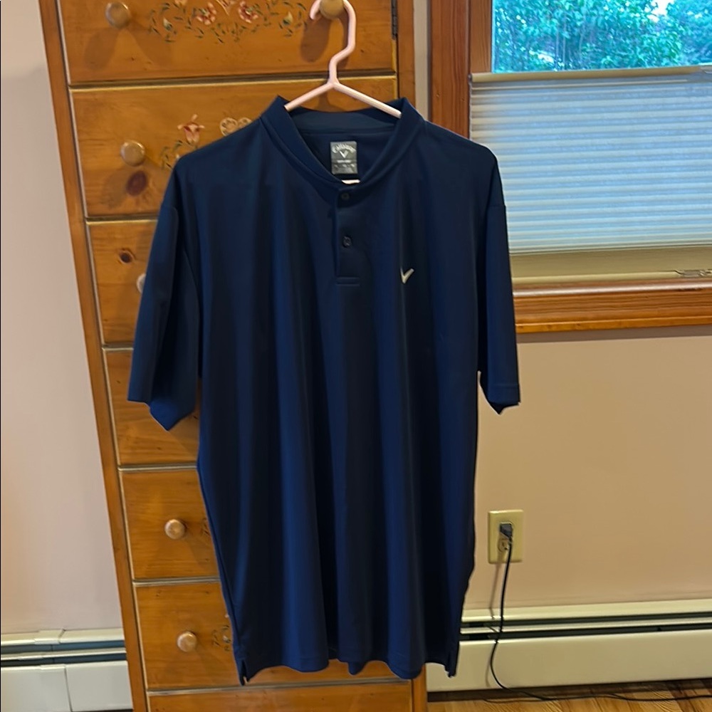 Callaway  Blue Henley Golf Shirt Classic Style